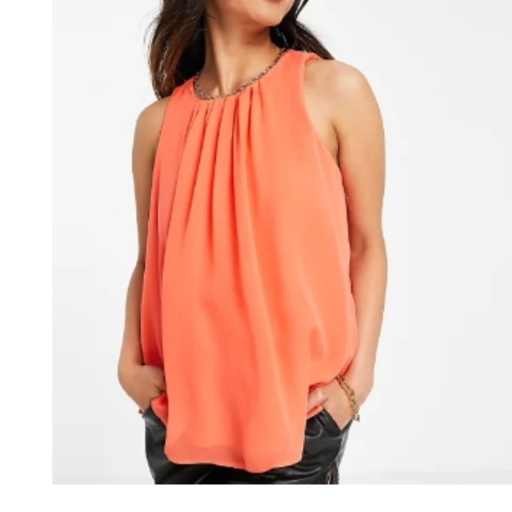 ASOS Design swing tank in Chiffon in bright corral